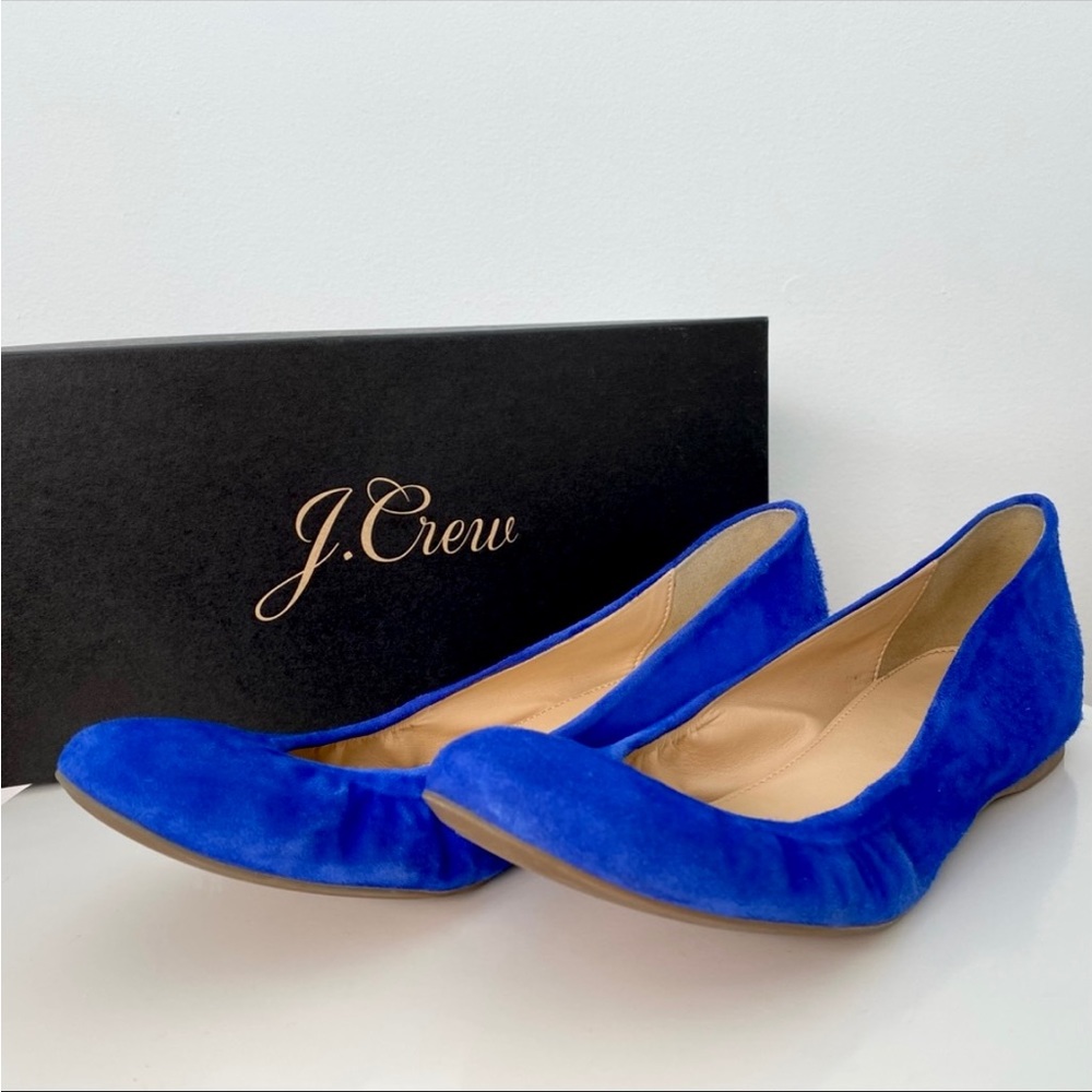 J. Crew Cece Suede Ballet Flats Deep Violet 7 in Original Box